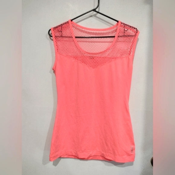 Lorna Jane Tops - Lorna Jane Tangerine sports top mesh top S